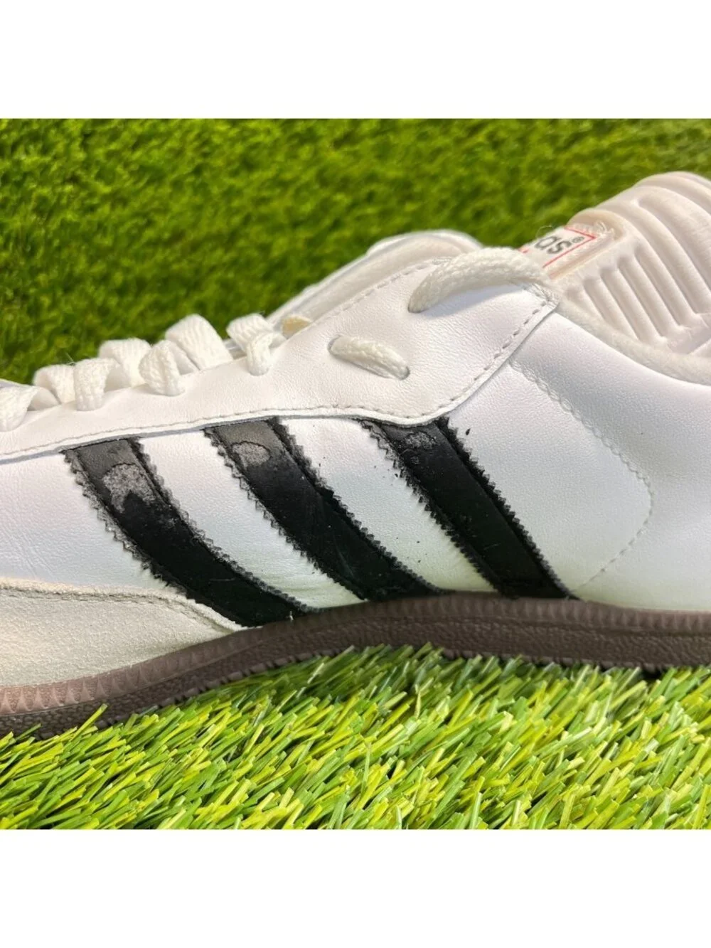 Adidas Samba Classic Mens Size 13 White Black Athletic Leather Shoes Sneakers